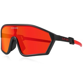 Queshark Polarised Cycling Glasses - Cycling Glasses for Men and Women - UV400 Protection, Sports Glasses MTB & Snowboard Accessories