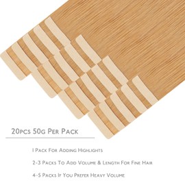 WENNALIFE Tape-In Real Hair Extensions, 20 Pieces, 60 g, 65 cm / 26 Inches, Strawberry Blonde, Remy, Invisible Tape Extensions, Silky Straight, Skin Weft Tape Ins