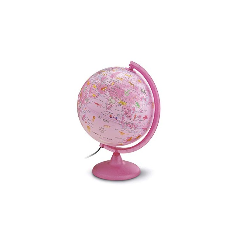 Tecnodidattica Zoo Illuminated Children's Globe - 25 cm, Pink