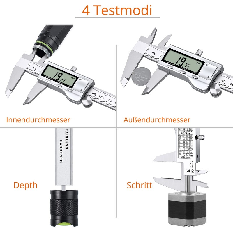 Proster Digital Vernier Caliper 8 Inch/200 mm Stainless Steel Electronic