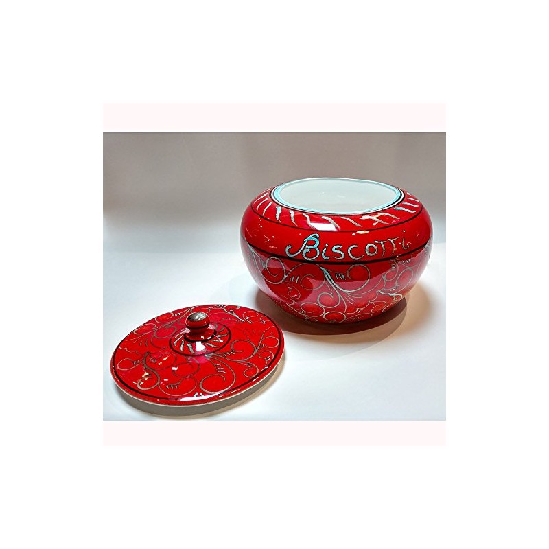 Tramonto Hand Painted Ceramic Biscotti Jar - Handmade in Italy