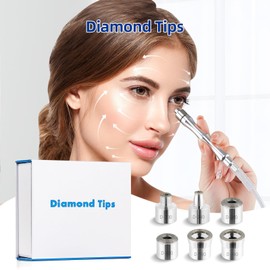 Diamond Dermabrasion Head, Microdermabrasion Accessories 6 Tips, Facial Replacements Dermabrasion Head Replacements Professional Microdermabrasion Tool