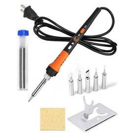 yotutun Lötkolben, Lötkolben set, 220 V 60W LCD Lötkolben, Soldering iron, Soldering kit, Lötkolben set mit Lötdraht 5 Lötspitzen und Lötkolbenständer für Schweißreparaturen