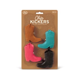 Genuine Fred CHIP KICKERS, Cowboy Boot Bag Clips, Set of 4, Western Themed, Durable Food Storage Clips, Keeps Food Fresh, Fun Kitchen Accessories