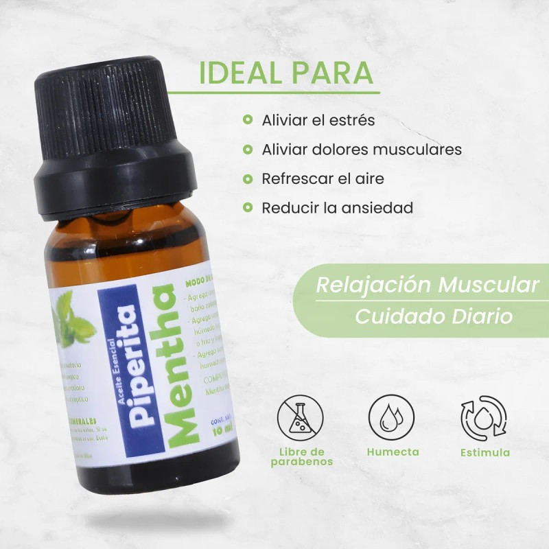 Aceite Esencial De Menta Piperita Concentrado Puro 100%