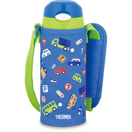 Thermos Straw Bottle 400ml Blue Green for Children School Use Dedicated Cooler FHL-403F BLGR
