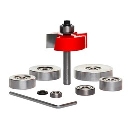 Freud Rabbeting Bit Set with Bearings - Ideal for Joinery, Furniture & Cabinet Making, Carpentry - 1/4" Shank, 16,000 Max RPM - 32-504