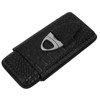 Cigar Case Portable Black Large Capacity PU Leather Caiman Pattern