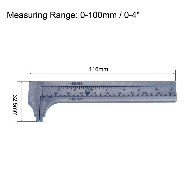 sourcing map Vernier Caliper 10cm 4 Inch Metric Mini Double