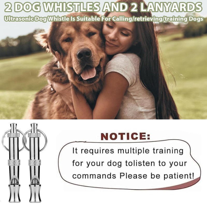 AHEJIOO Pack of 2 Dog Whistles Anti Barking