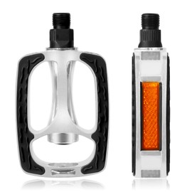 Bicycle Pedals, Bicycle Pedals, Bicycle Pedals Trekking with Reflectors, Aluminium Alloy Bicycle Pedals Set, Industrial Ball Bearings, Pedals Bicycle Non-Slip for City Bike, BMX, Road Bike