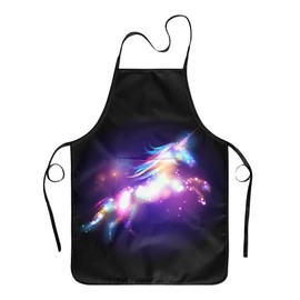 Kids Apron for Girls Boys Toddler Art Smock Supplies Cooking Chef Painting Easel Waterproof Aprons with Pocket, Magic Animal, Medium (Age 6-12)