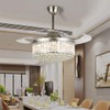Crystal Chandelier Fan with Light, 42" Modern Fandelier Ceiling Fan