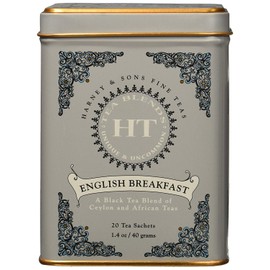 Harney & Sons English Breakfast, 20 Teabags per Pack, (Pack of 4)