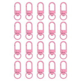 uxcell Lobster Claw Clasps, 20Pcs 33mm - Metal Swivel Clasps Snap Hook, Lanyard Clips for Bag Keychains Purses Charm Jewelry Making Connector DIY Craft Accessories (Dark Pink)