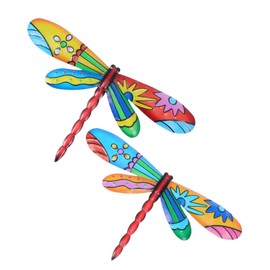 ABOOFAN 2sets Dragonfly Ornaments Iron Craft Home Decor Wall Decor Quirky Outdoor 2pcs*2