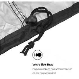 AMSAMOTION Garden Table Cover, Waterproof, Windproof, Anti-UV, Heavy Duty Rip Proof 210D Oxford Fabric Patio Set Cover, Garden Furniture Cover, Round 190 cm+ 80cm