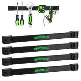 ALWORKKIT Magnetic Tool Holder 12" (4 Pack) - Wall-Mounted Alloy Steel Organizer Bars for Garage, Workshop, Tools Storage Mounting w/Screws.