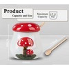 dgudgu Mushroom Honey Jar With Dipper Ceramic Honey Pot With