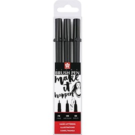 SAKURA Pigma Brush Pen Set of 3 Black