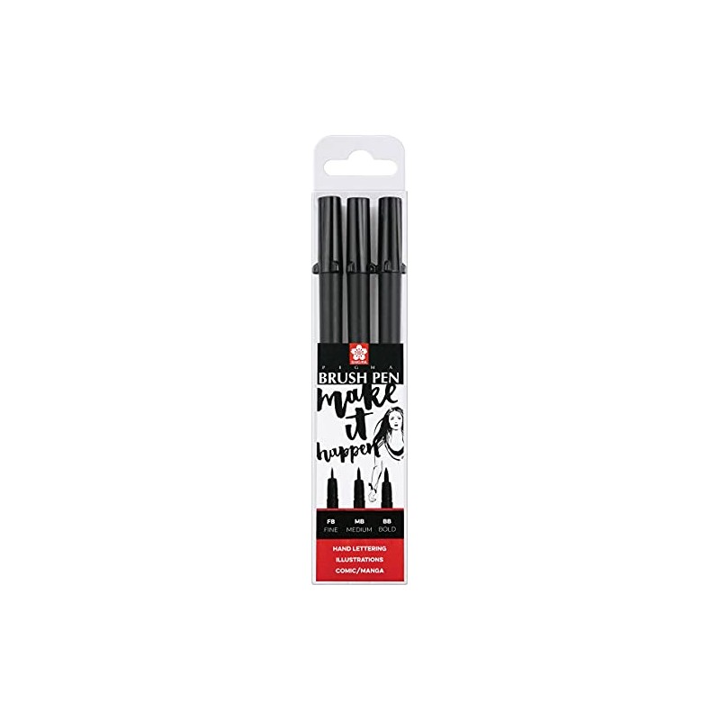 SAKURA Pigma Brush Pen Set of 3 Black