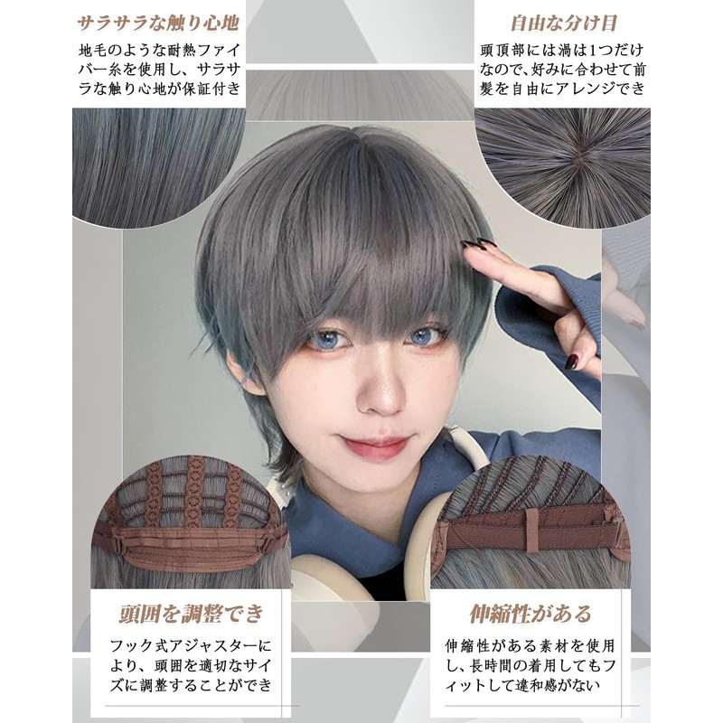 Peacoco Wig, Men's Men's Wig, Wolf, Natural, Easy, Handsome Cosplay,