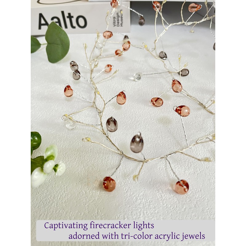 Codear Fairy Lights Firecracker String Lights with Acrylic Jewels,6.6ft 100