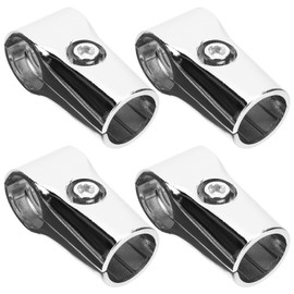 Abaodam Conectores para Tubos de Armario 4 Piezas, Acero Inoxidable, Codos de 25 MM para Soporte de Barra y Montaje en Closet, Uso en Exhibidores y Pe