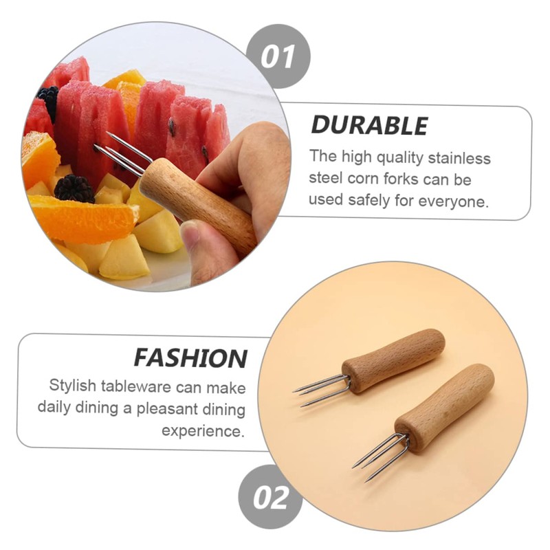 Mipcase 3sets Stainless Steel Barbecue Forks with Handle Versatile BBQ