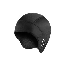 ZLWENA Winter Skull Cap Helmet Liner Thermal Cycling Cap Hard Hat Liner Beanie Hat for Men and Women Running Riding Black