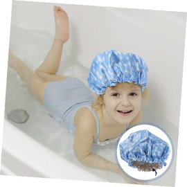 FOMIYES Double Layer Satin Shower Cap Silk Head Scarf Baby Bath Hat Bath Visor for Toddlers Toddler Night Bonnet Wide Band Hat Boy Shower Caps Kids Sleep Hat Kids Shower Hat 100% Polyester