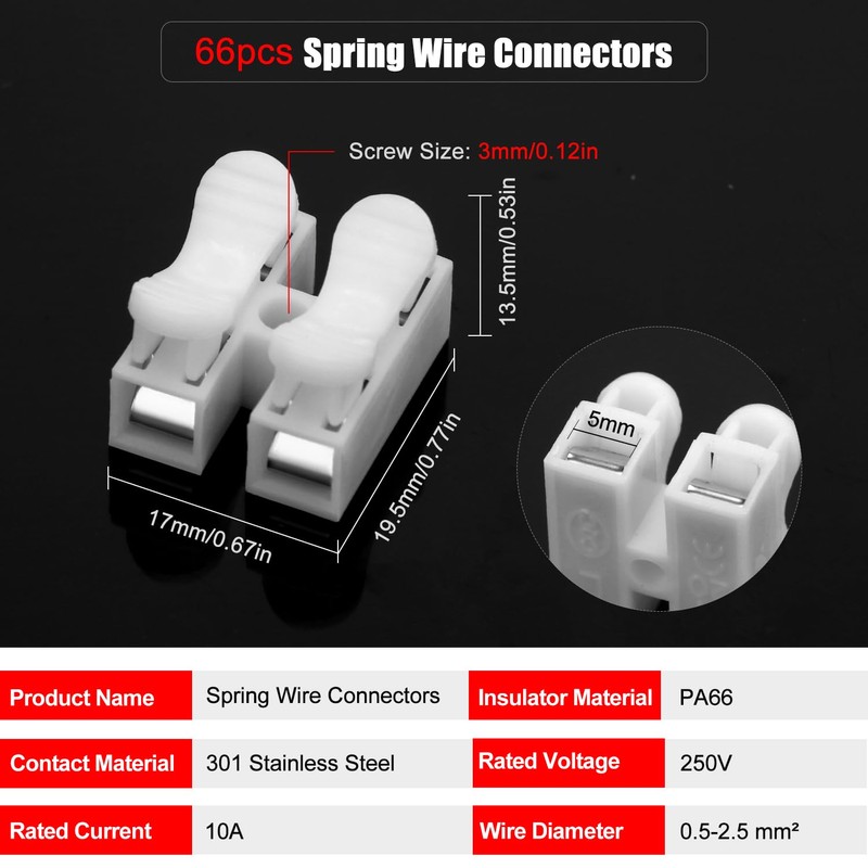 YIXISI 66 pieces fast cable for connecting, 2 pins cable
