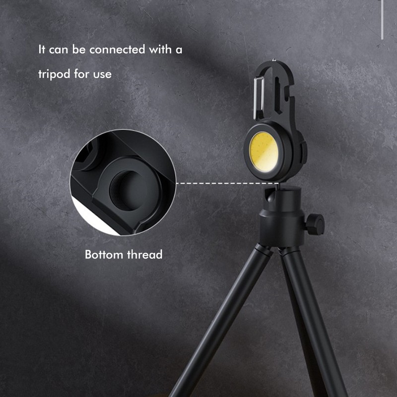 COB Mini Flashlight Bright Portable Rechargeable Keychain Flashlight with Bracket