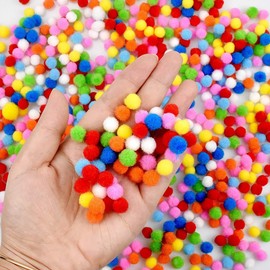 Craft Pompoms Balls 2000 Pieces 10 mm Colourful Pompoms for Children Mini Various Pompoms for Hobby Supplies and DIY Creative Craft Decorations