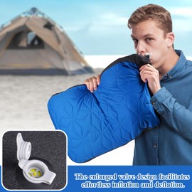UWILLION Large Camping Pillow with Removable Cover - Ultralight Inflatable Pillow for Camping, Lightweight, Ergonomic and Washable for Camping, Hiking and Travel, Blue