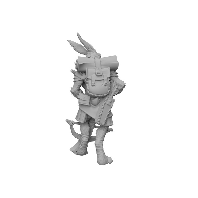 Rabbit warrior Harengon style ranger humanoid ranged paintable miniature