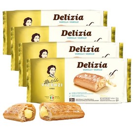 Pasticceria Matilde Vicenzi Crema Pastelera Delizia de | Rollos De Pastelería De Hojaldre Rellenos De Crema | Lácteos Kosher totalmente naturales | He