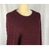 Chelsea Violet Women Sweater Pullover Medium Wool Cable Asymmetric Burgundy