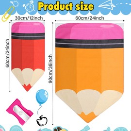 Cosblank 8 Pcs Rainbow Curtains (36 x 24 Inches) - Colorful Pencil Theme Decor for Bedroom or School Classroom, Back to School