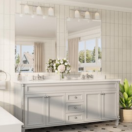 TokeShimi 40x30 Frameless Mirror Bathroom Rectangle, Bathroom Vanity Mirror Beveled with 1" Beveled Edge, Shatterproof Farmhouse Mirror Wall Mounted for Living Room, Entryway, Restroom