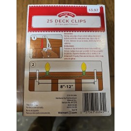 Holiday Time Deck Clips 1  Pack Of  25 Clips Holds All Types Of Lights Xmas