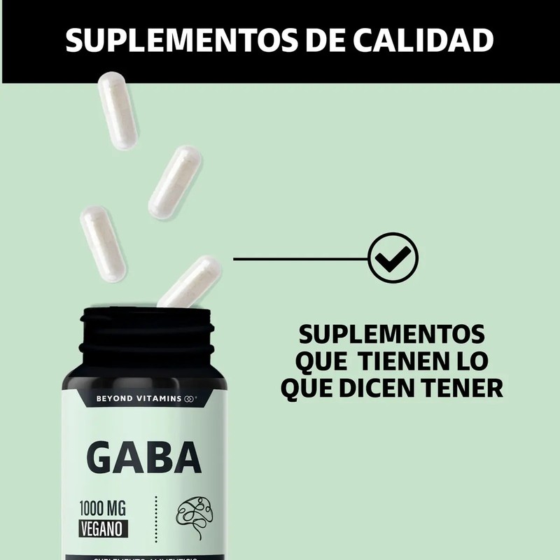 Beyond Vitamins Gaba 1000 Mg, Con Cápsulas De Tecnología Vegana
