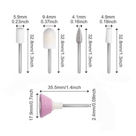 LJHYSD 20 Pieces Nail File Replacement Head Refills Sets Nail Drill Bits Sets for Finishing Salon Electronic Manicure Professional Nail File Cuticle Remover Bits Manicure Pedicure Tools