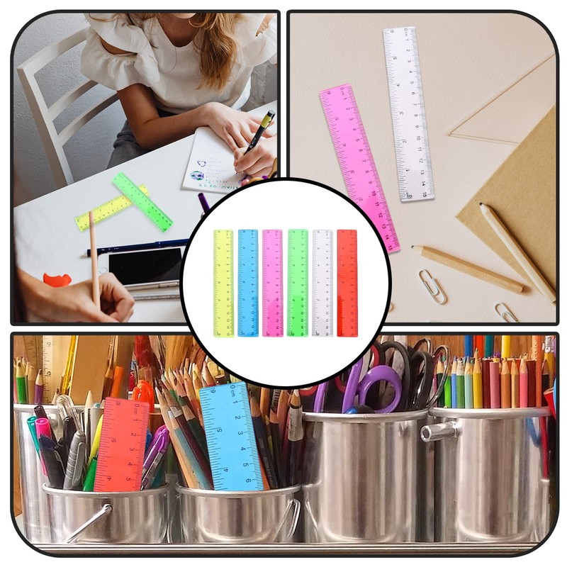 ZoeTekway Plastic Small Ruler Children's Small Ruler Primary School Flexible