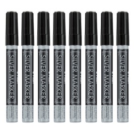 Pilot Silver Metallic Permanent Paint Marker, Medium Point, 8-PACK(41800)