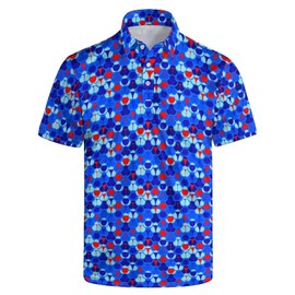 Men's Funny Polo Shirts Hawaiian Golf Shirts 80S Funny Polo Shirts Fun Summer Beach 3D Print Golf Polo Shirts