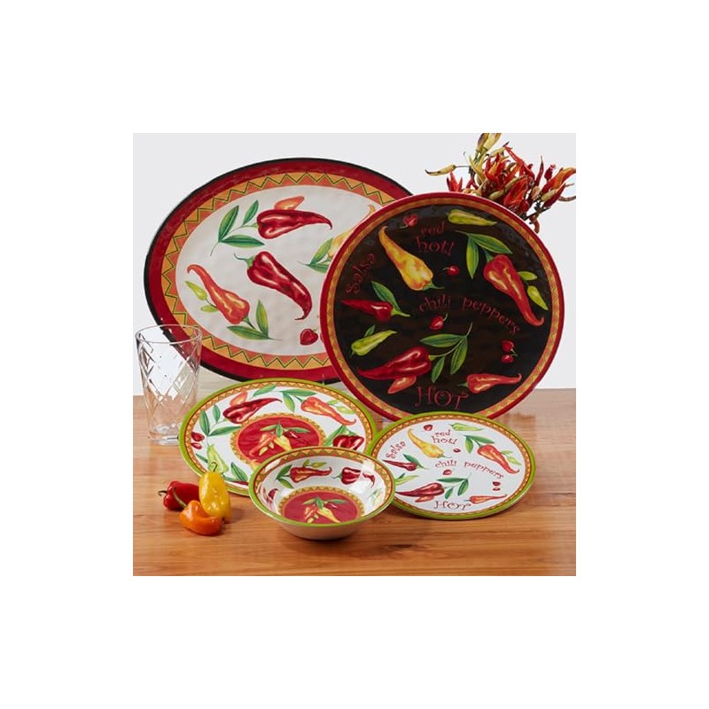 Certified International Red Hot Melamine Salad Plate, 9-inch Length