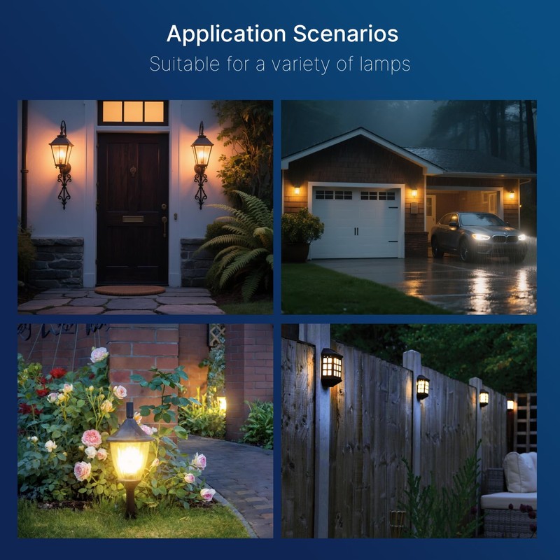 FLSNT Dusk to Dawn Outdoor Sensor LED Edison Bulbs, 4W