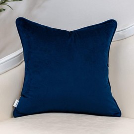 Yangest Blue Striped Velvet Throw Pillow Cover Multicolor Textured Boho Cushion Case Modern Neutral Pillowcase for Sofa Couch Bedroom Living Room Home Christmas Decoration,18x18 Inch