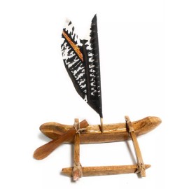 Tikimaster Voyager Sailing Canoe w/ Tapa Sail - 11" - Corporate Gift | #ig70311